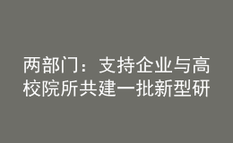 兩部門:支持企業(yè)與高校院所共建一批新型研發(fā)機構(gòu)