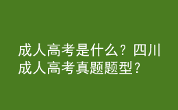 成人高考是什么？四川成人高考真題題型？