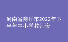 河南省商丘市2022年下半年中小學教師資格認定公告
