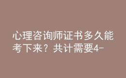 心理咨詢師證書多久能考下來？共計需要4-5個月