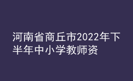 河南省商丘市2022年下半年中小學教師資格認定公告