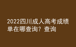 2022四川成人高考成績(jī)單在哪查詢？查詢不了的原因是什么？