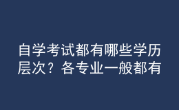 自學(xué)考試都有哪些學(xué)歷層次？各專業(yè)一般都有多少門課程？