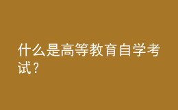什么是高等教育自學(xué)考試？
