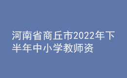 河南省商丘市2022年下半年中小學教師資格認定公告
