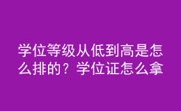 學(xué)位等級從低到高是怎么排的？學(xué)位證怎么拿？ 