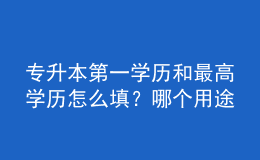 專升本第一學歷和最高學歷怎么填？哪個用途更大？ 