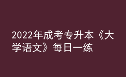 2022年成考專升本《大學語文》每日一練試題12月06日