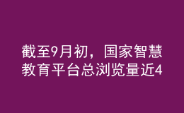 截至9月初，國家智慧教育平臺總瀏覽量近40億次，總訪客量約6億人次