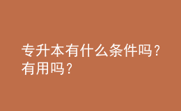 專升本有什么條件嗎？有用嗎？ 