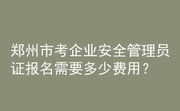 鄭州市考企業(yè)安全管理員證報名需要多少費用？