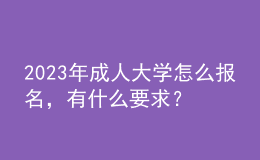 2023年成人大學(xué)怎么報(bào)名，有什么要求？