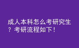 成人本科怎么考研究生？考研流程如下！