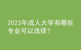 2023年成人大學(xué)有哪些專業(yè)可以選擇？