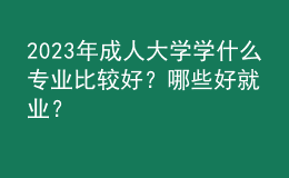 2023年成人大學(xué)學(xué)什么專業(yè)比較好？哪些好就業(yè)？