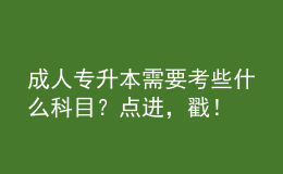 成人專升本需要考些什么科目？點進，戳！