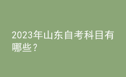 2023年山東自考科目有哪些？ 