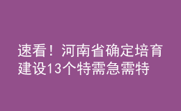 速看！河南省確定培育建設(shè)13個(gè)特需急需特色骨干學(xué)科（群）