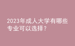 2023年成人大學(xué)有哪些專業(yè)可以選擇？