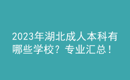 2023年湖北成人本科有哪些學(xué)校？專業(yè)匯總！