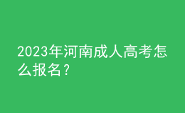 2023年河南成人高考怎么報名？