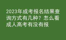 2023年成考報名結果查詢方式有幾種？怎么看成人高考有沒有報名成功？