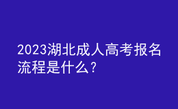 2023湖北成人高考報名流程是什么？