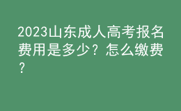 2023山東成人高考報(bào)名費(fèi)用是多少？怎么繳費(fèi)？