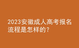 2023安徽成人高考報(bào)名流程是怎樣的？