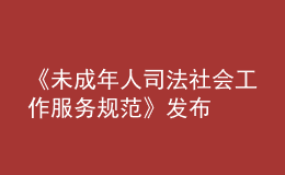 《未成年人司法社會工作服務規(guī)范》發(fā)布