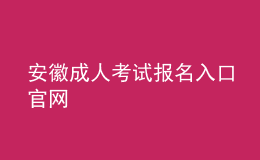 安徽成人考試報名入口官網