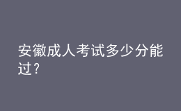 安徽成人考試多少分能過？