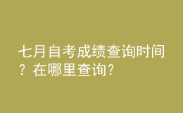 七月自考成績查詢時(shí)間？在哪里查詢？ 