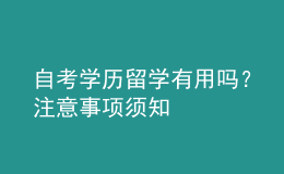自考學歷留學有用嗎？注意事項須知 