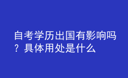 自考學歷出國有影響嗎？具體用處是什么 