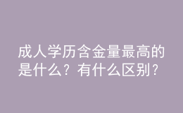 成人學(xué)歷含金量最高的是什么？有什么區(qū)別？