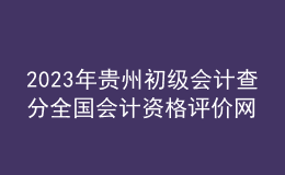 2023年貴州初級(jí)會(huì)計(jì)查分全國會(huì)計(jì)資格評(píng)價(jià)網(wǎng)