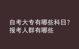 自考大專有哪些科目？報(bào)考人群有哪些 