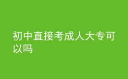 初中直接考成人大專可以嗎 