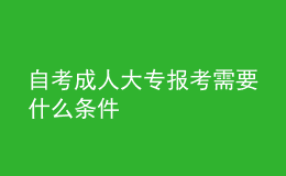 自考成人大專報考需要什么條件 