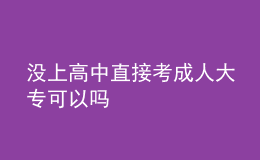 沒上高中直接考成人大?？梢詥?
