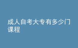 成人自考大專(zhuān)有多少門(mén)課程 