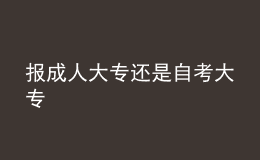 報(bào)成人大專(zhuān)還是自考大專(zhuān) 