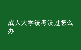 成人大學(xué)統(tǒng)考沒(méi)過(guò)怎么辦