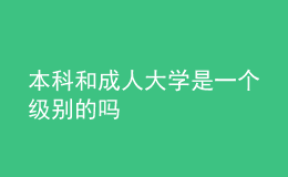 本科和成人大學(xué)是一個級別的嗎