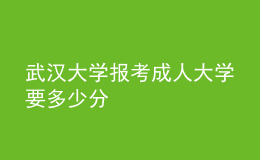 武漢大學(xué)報考成人大學(xué)要多少分