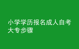 小學(xué)學(xué)歷報名成人自考大專步驟 