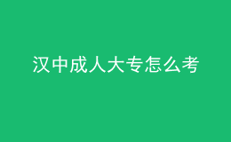 漢中成人大專(zhuān)怎么考