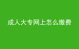 成人大專網(wǎng)上怎么繳費