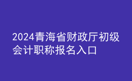 2024青海省財政廳初級會計職稱報名入口